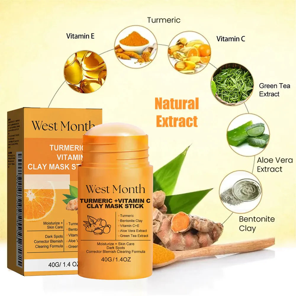 Turmeric Clay Mask Stick with Vitamin C & E