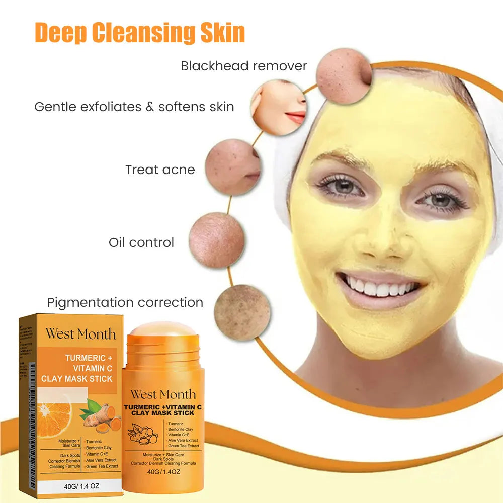 Turmeric Clay Mask Stick with Vitamin C & E