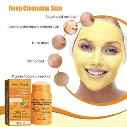 Turmeric Clay Mask Stick with Vitamin C & E